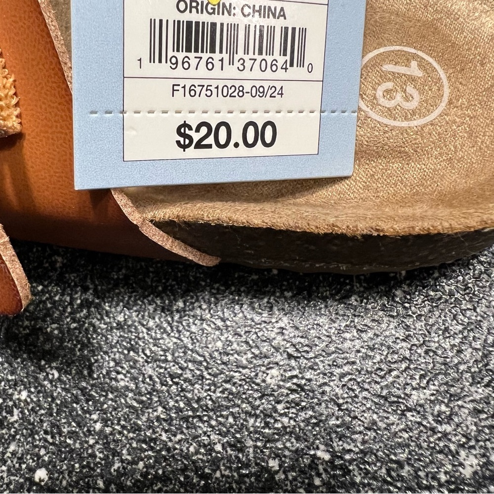 NWT Cat & Jack Kid Unisex Drew Double-Buckle Slide Sandals- Brown 13 - Picture 5 of 6